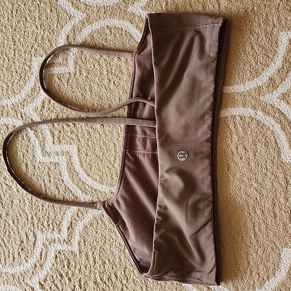 Lululemon Nulu Strappy One-Shoulder Bra A/B Cup In Taupetastic EUC - Picture 4 of 6